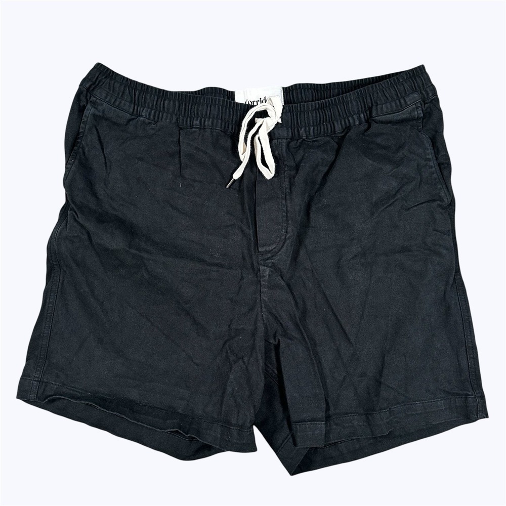 Corridor NYC Men's Drawstring Chino Shorts Black Size Extra Large XL 7" Inseam